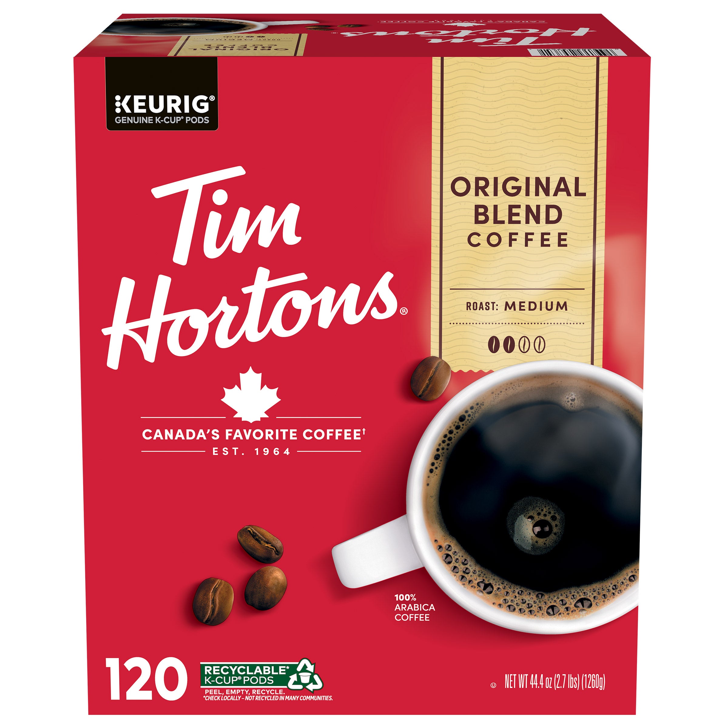 Tim Hortons Coffee Original Blend K-Cup Pod, 120-count