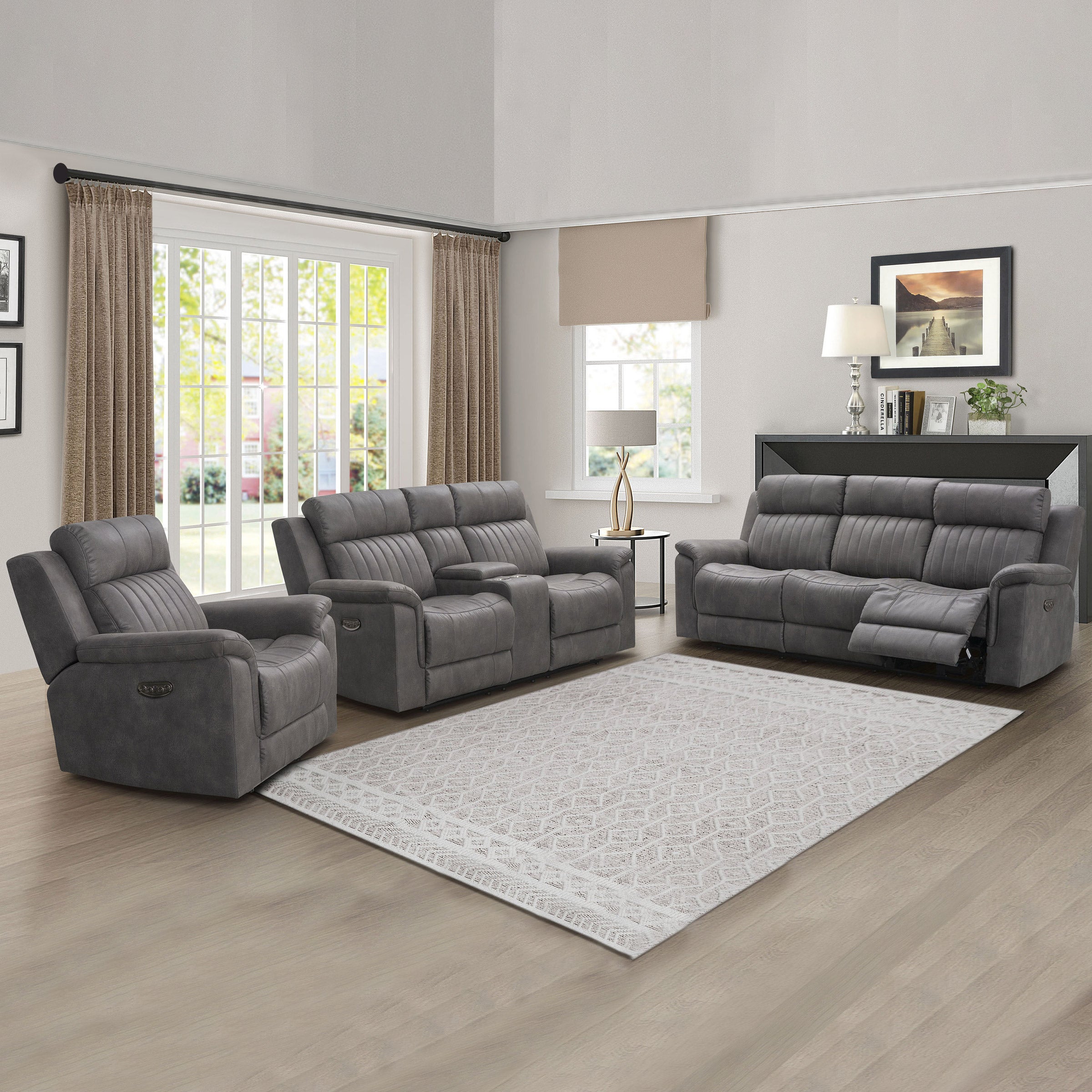 Garcelle 3-piece Fabric Power Reclining Set with Power Headrests