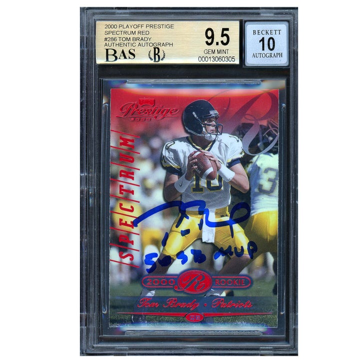 tom brady graded rookie card 2000 Fleer Ultra Gold Refractor Signature Series Gem-Mint 10 : Sports & Outdoors 2006 Upper Deck Rookie Debut