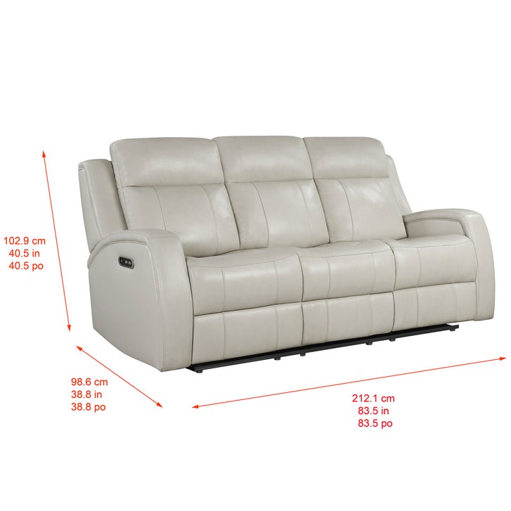 Barcalounger Leather Power Reclining Sofa with Power Headrests