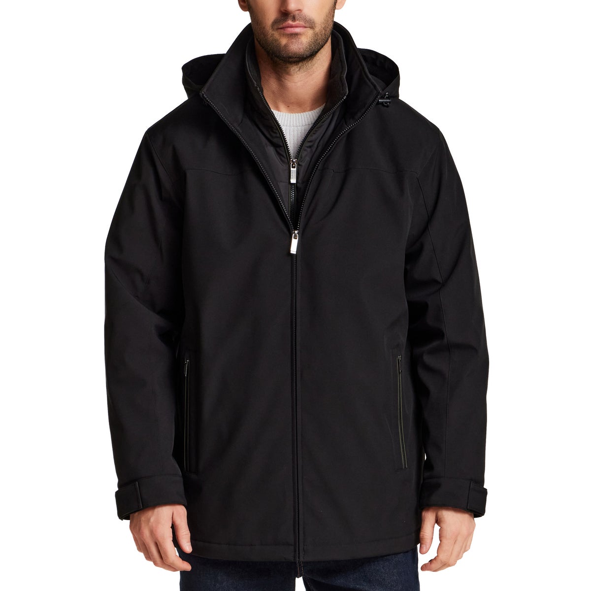 Weatherproof Men's Ultratech Jacket Windproof Water Resistant Removable Hood S-3 - product detail image 1