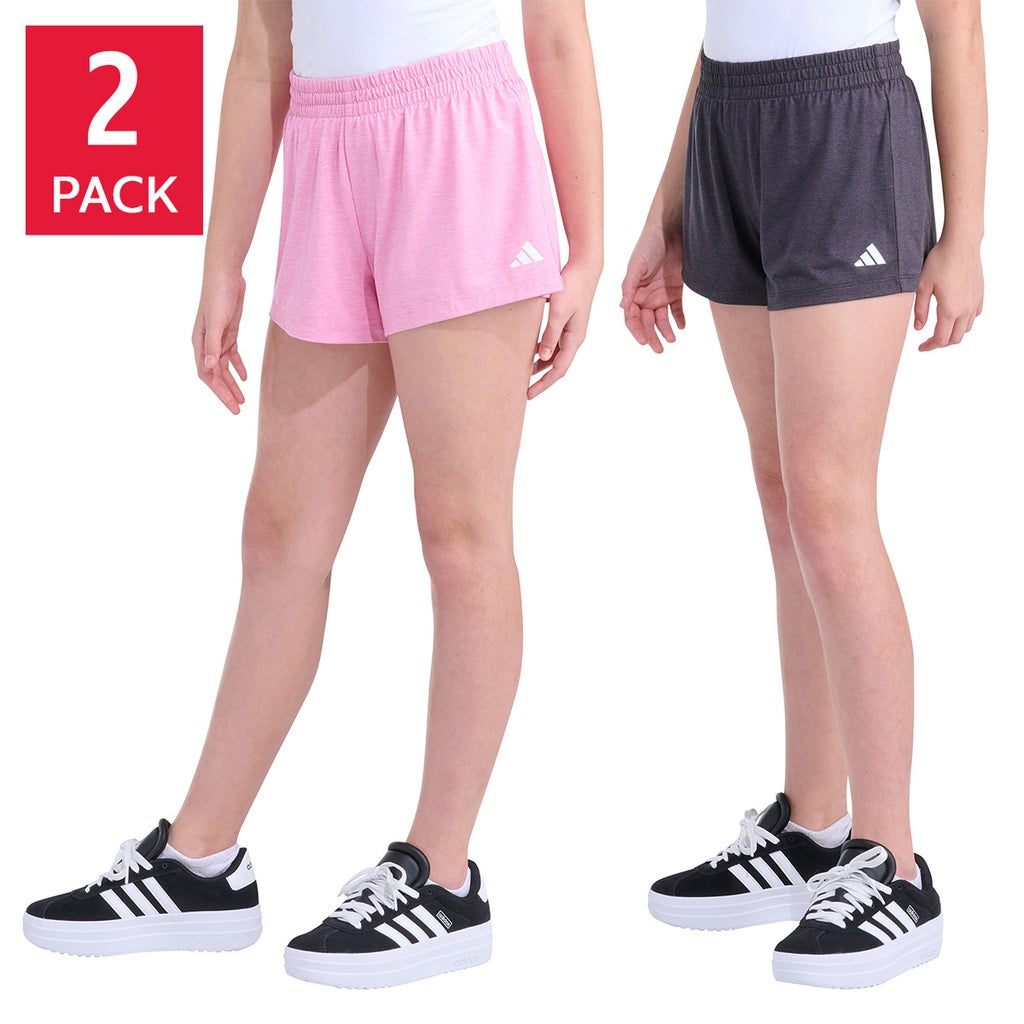 adidas Youth 2-pack Pink & Black Short | Costco