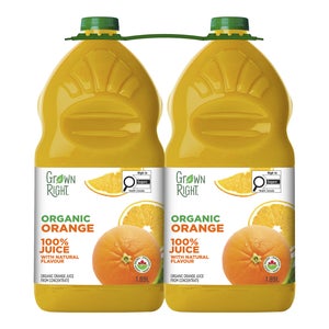 Grown Right Organic Orange Juice, 2 x 1.89 L