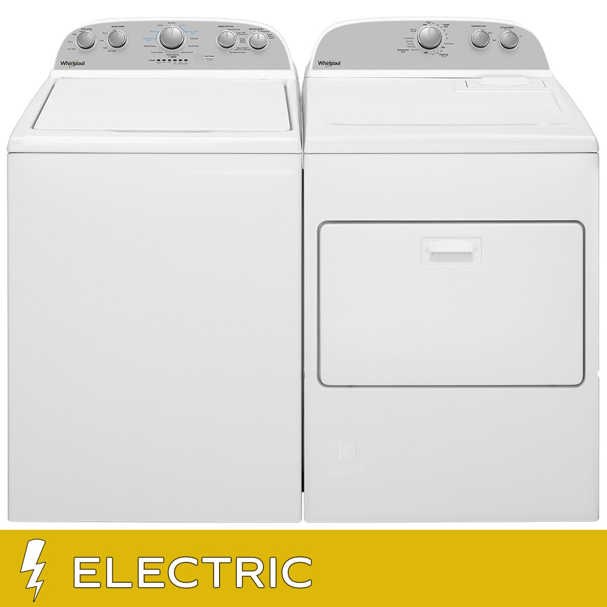 Whirlpool 3.8 cu. ft. Washer and 7.0 cu. ft. ELECTRIC Dryer with Wrinkle Shield