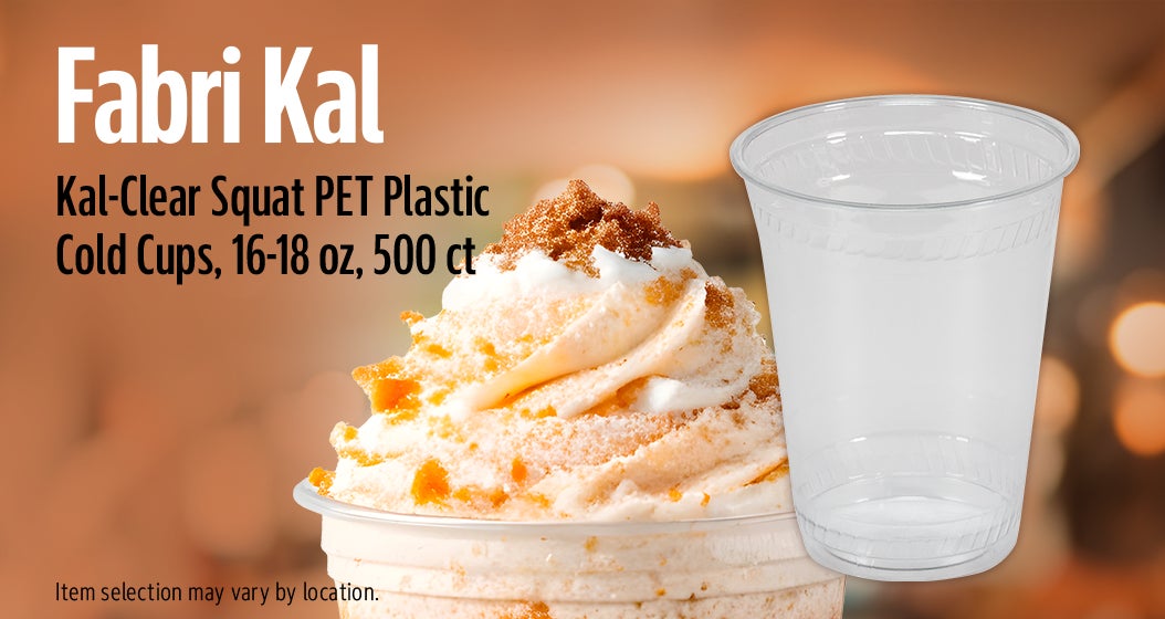 Fabri-Kal Kal-Clear Squat PET Plastic Cold Cups, 16-18 oz, 500 ct