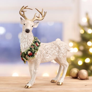 Fitz & Floyd Woodland Holiday Standing Deer Figurine | Costco