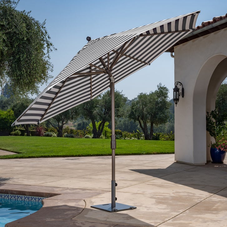 all aluminum patio umbrella Formosa Covers 7.5ft market crank & tilt color Hunter Green rust ribs COBIZI 10ft Offset Hanging Market