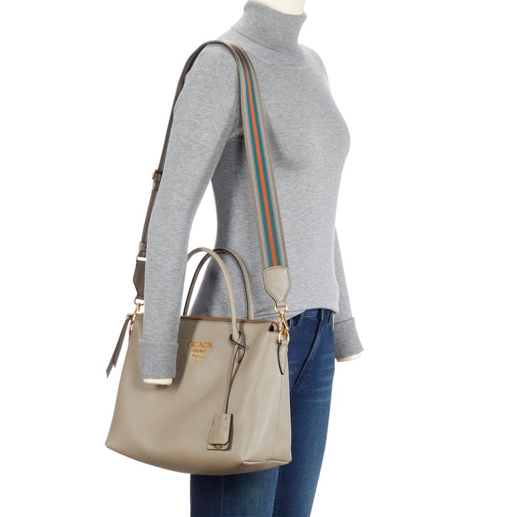 Prada Leather Shoulder Bag, Gray | Costco