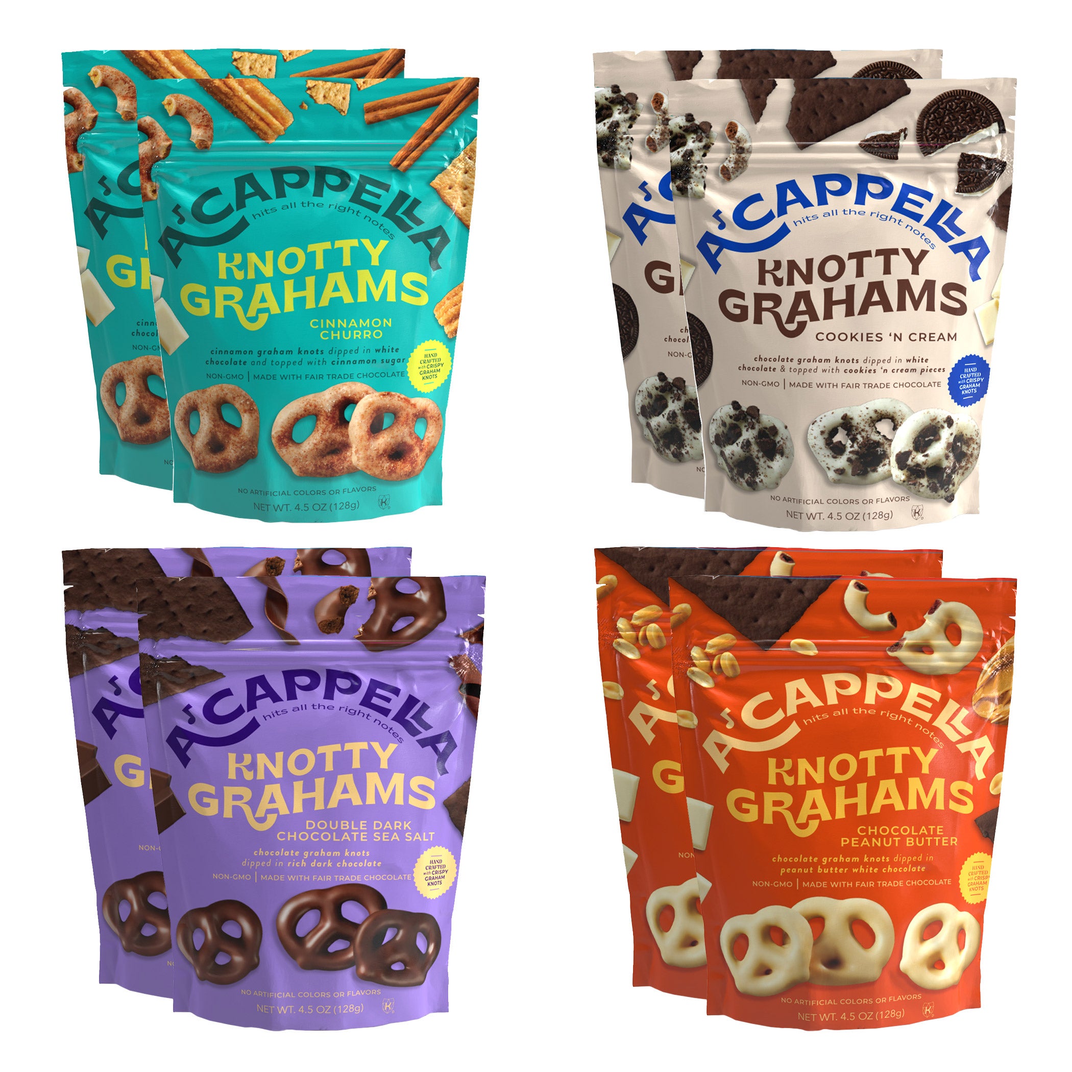 A'cappella Knotty Grahams Ensemble, 4.5 oz, 8-count | Costco
