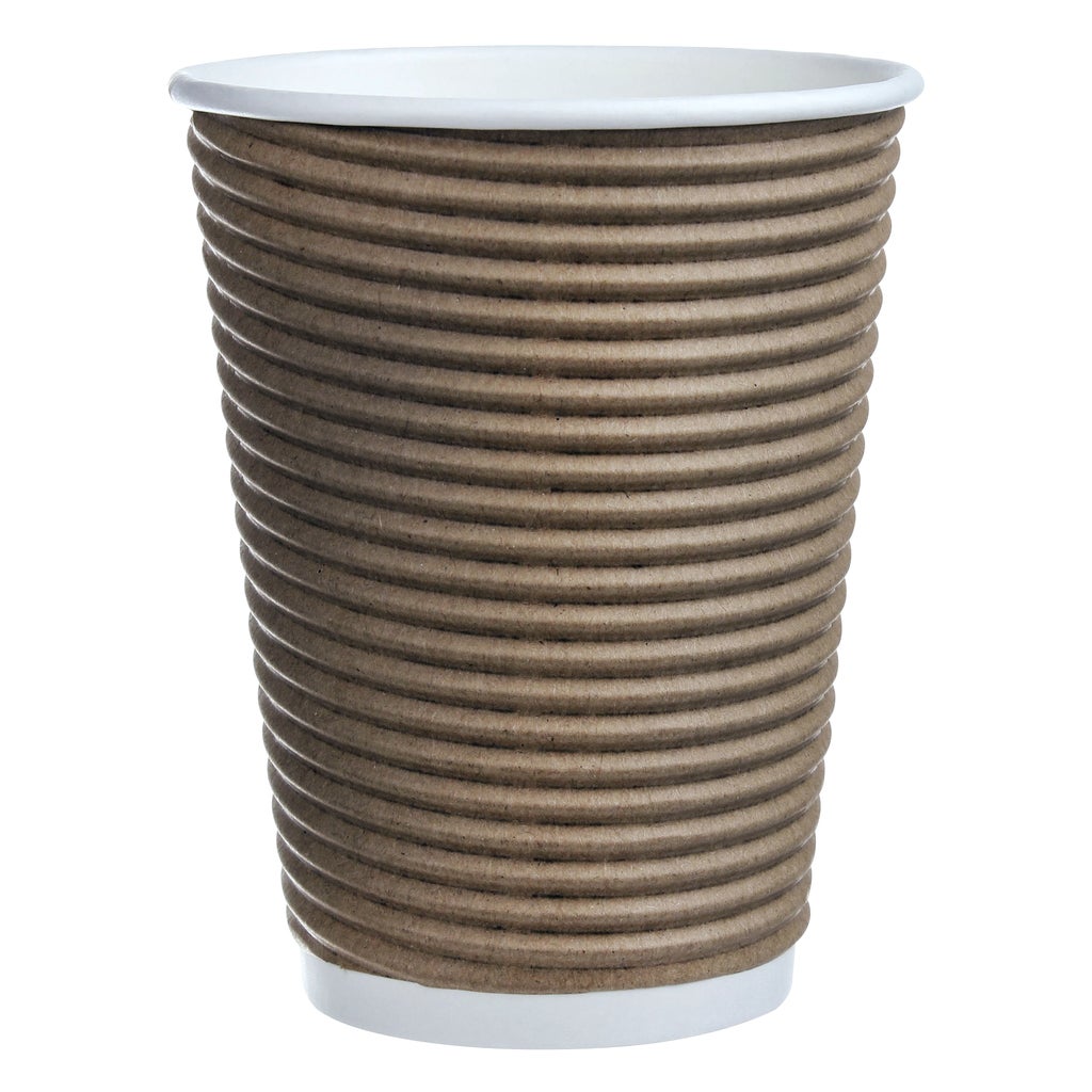Café Express 12-oz Brown Ripple Hot Cups, 5 packs of 100 | Costco