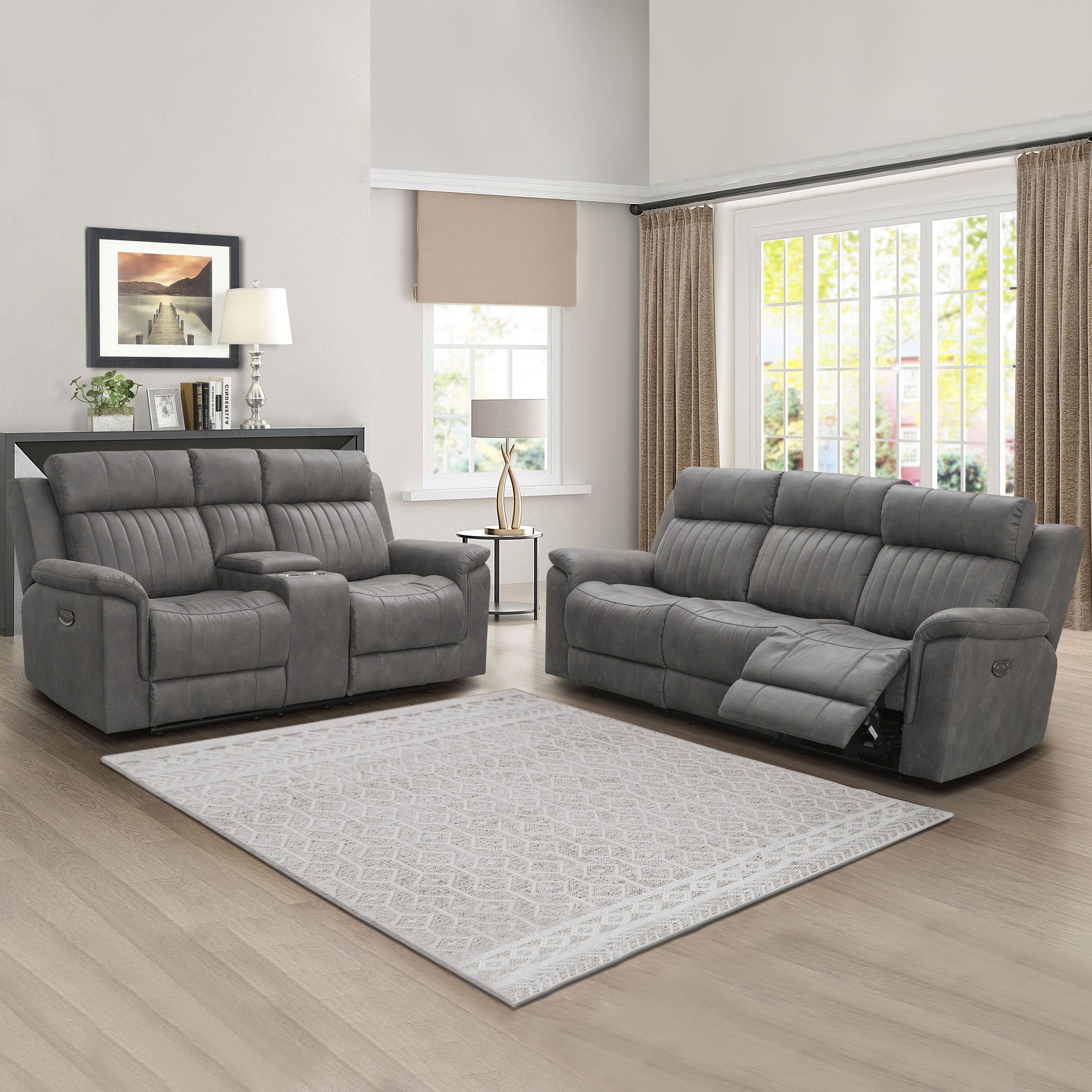 Garcelle 2-piece Fabric Power Reclining Set with Power Headrests