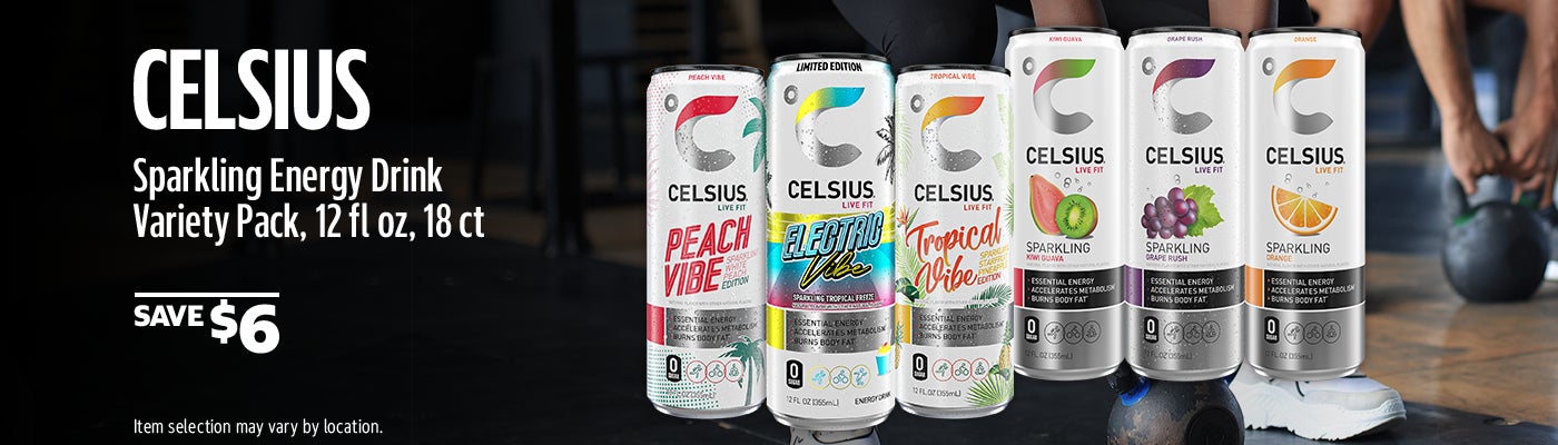 SAVE $6 on CELSIUS Sparkling Energy Drink, Variety Pack, 12 fl oz, 18 ct