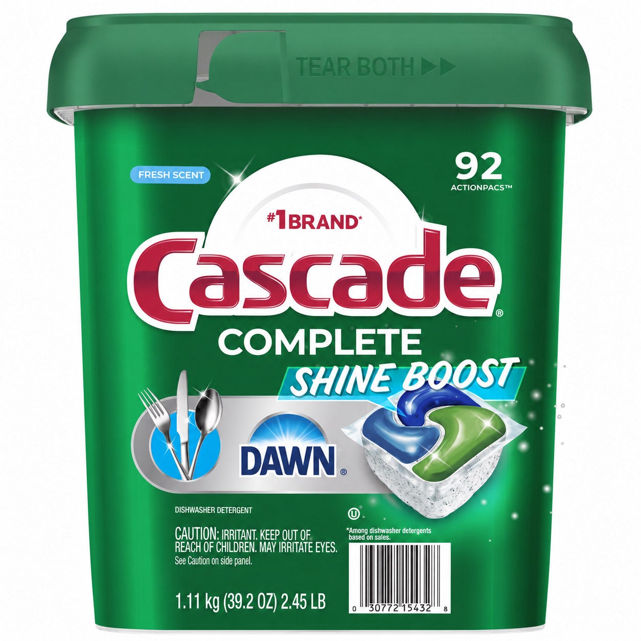 Cascade Complete Shine Boost Dishwasher Detergent Pacs