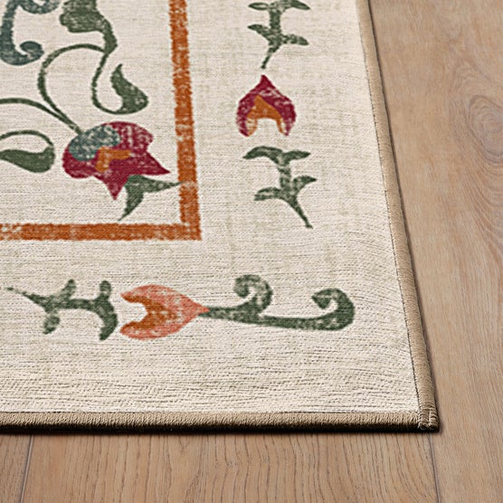 Ruggable Flatwoven Washable Suzani Runner Rug, 2' 6