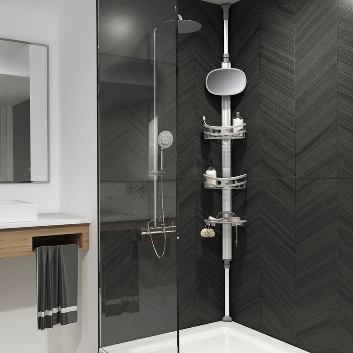 Artika Azzuro Standing Shower Caddy Light Gray | Costco
