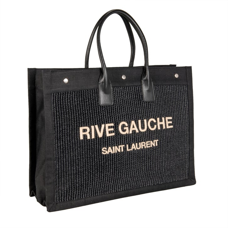 リヴゴーシュ★RIVE GAUCHE★SAINT LAURENT★かごバッグ YSL Rive Gauche Tote Bag Raffia/Leather Noir, Black | Costco
