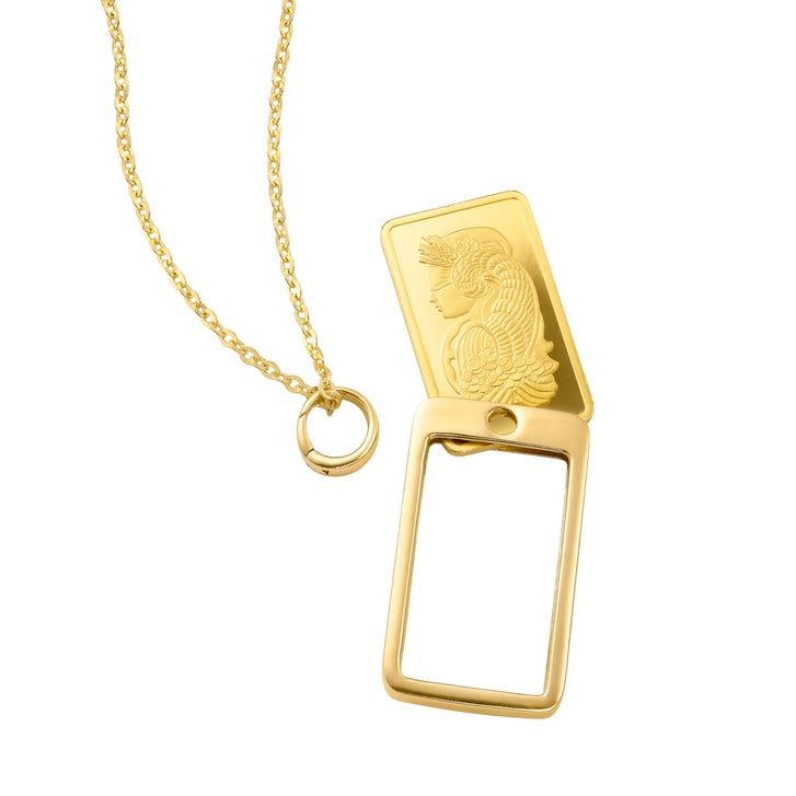 1 Gram Pure Gold Bar PAMP Suisse Lady Fortuna with 18kt Yellow