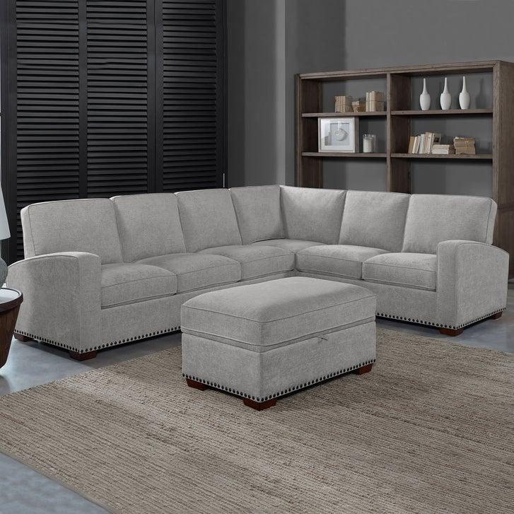 Pearce 3-piece Fabric Sectional with Storage Ottoman | Costco