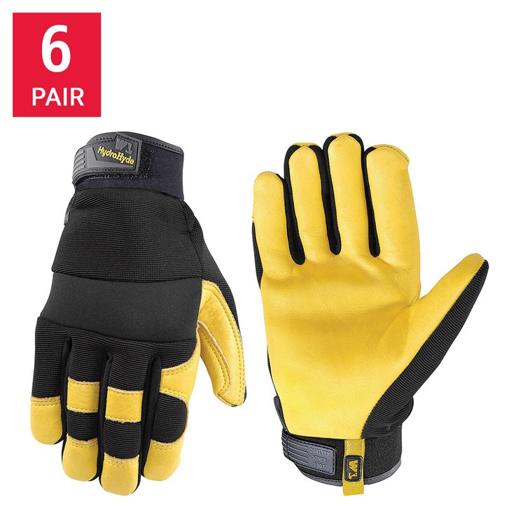 Wells Lamont Men's HydraHyde Leather Work Gloves, 6-pair | Costco