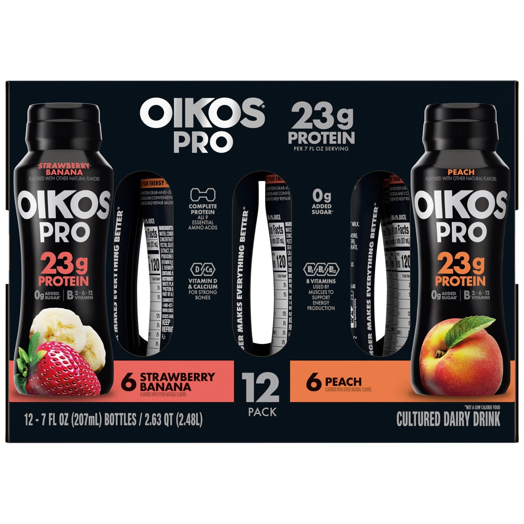 Oikos Pro Protein Shake, 23g Protein, Variety Pack, 7 fl oz, 12 ct | Costco