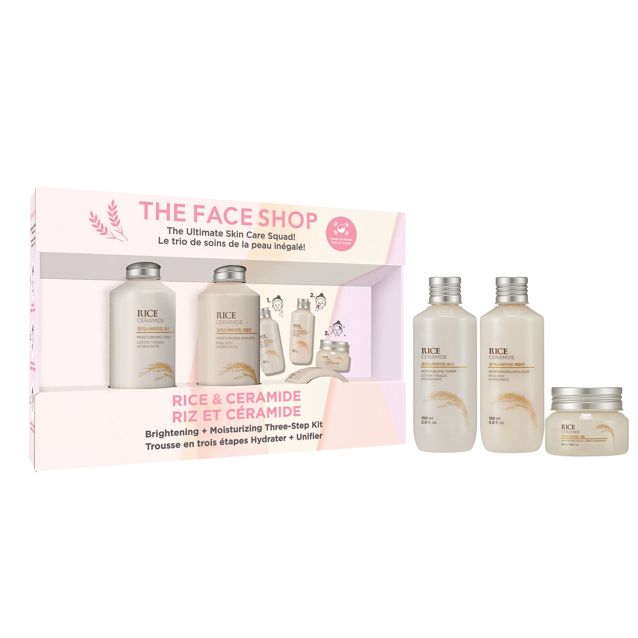 The Face Shop Rice Ceramide Brightening & Moisturizing Three-Step
