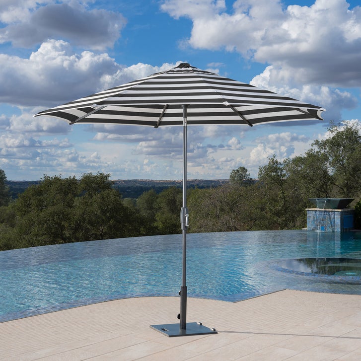 fade resistant black patio umbrella 9 Acrylic Canopy Replacement Adjust the canopy through 6 positions and sweep it through a complete 360 SunVilla 10' Auto-Tilt Market Umbrella
