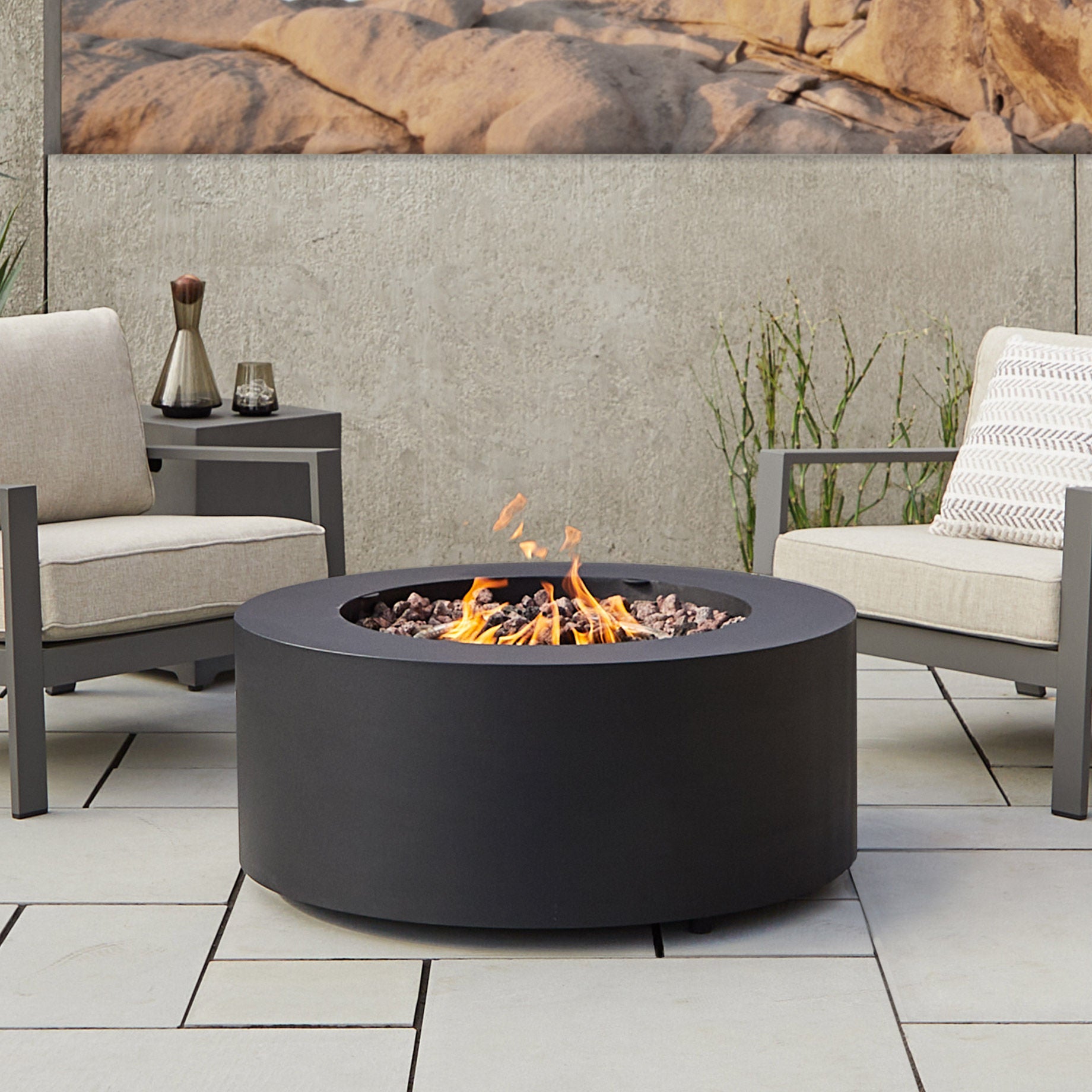 Monaco 36" Round Steel Propane or Natural Gas Fire Pit Table by Real Flame