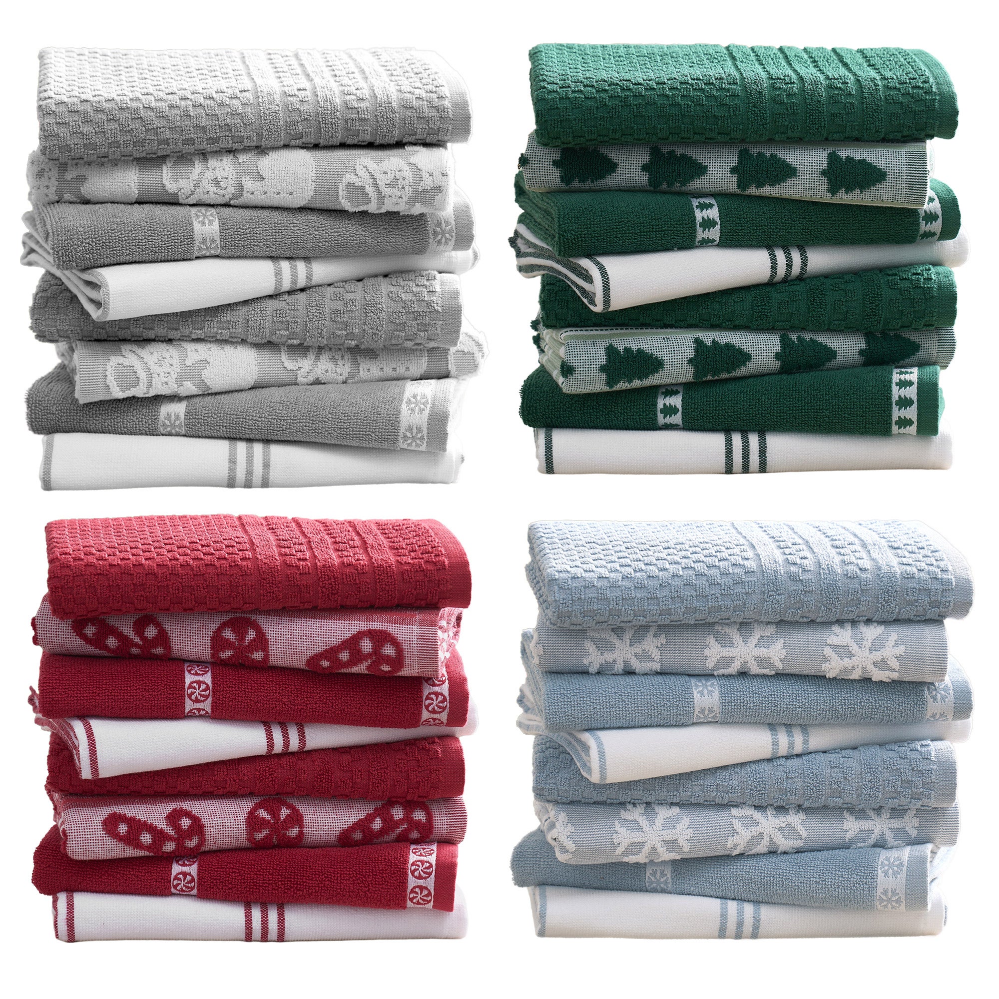 HOLIDAY KITCHEN TOWELS 8 PACK