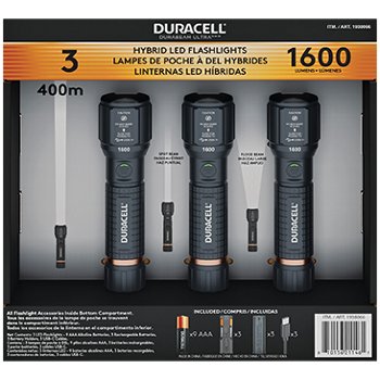 Duracell 1600 Lumens Hybrid Power Flashlights