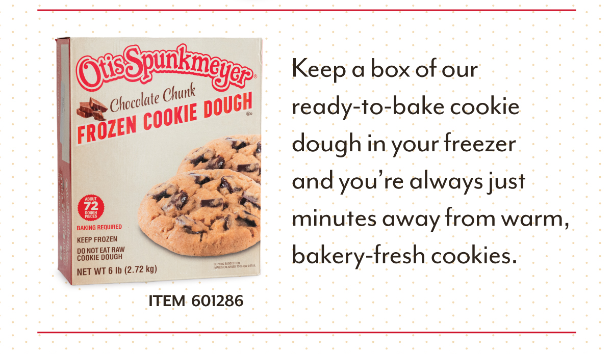 Otis Spunkmeyer Frozen Cookie Dough, Chocolate Chunk, 6 lbs