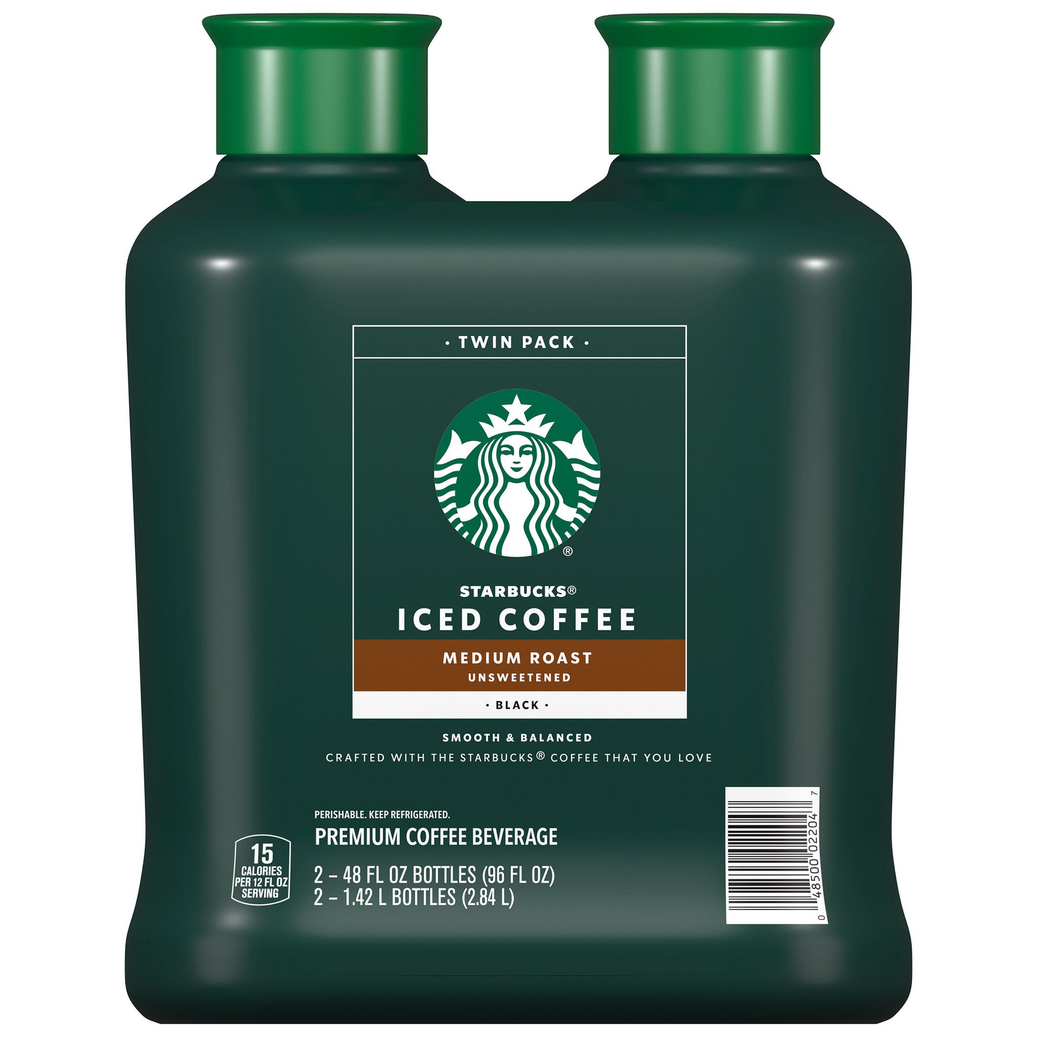 STARBUCKS ICED COFFEE UNSWEETENED 2 PACK 48 OUNCES EACH