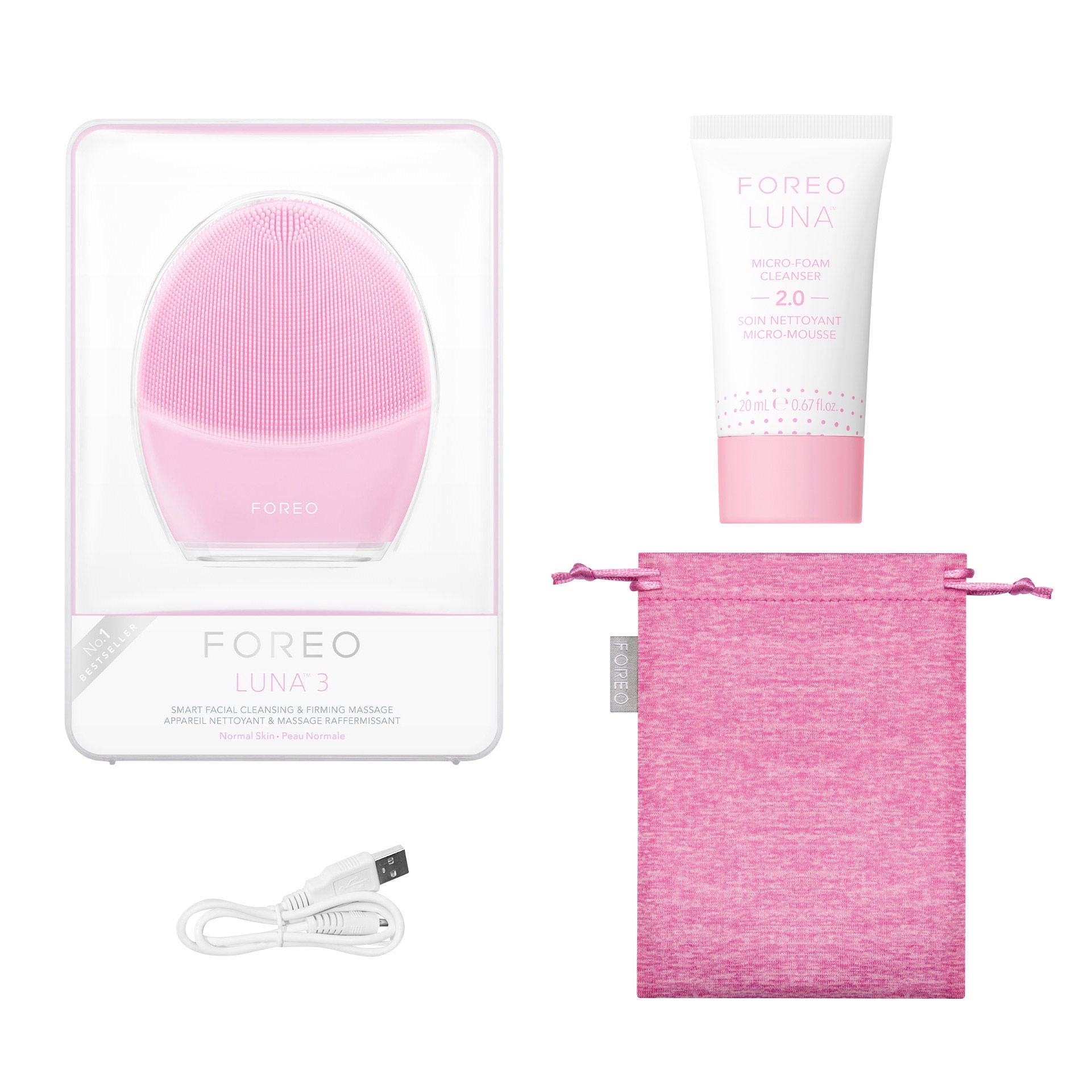 FOREO LUNA 3 Cleansing Routine for Normal Skin + Micro-Foam