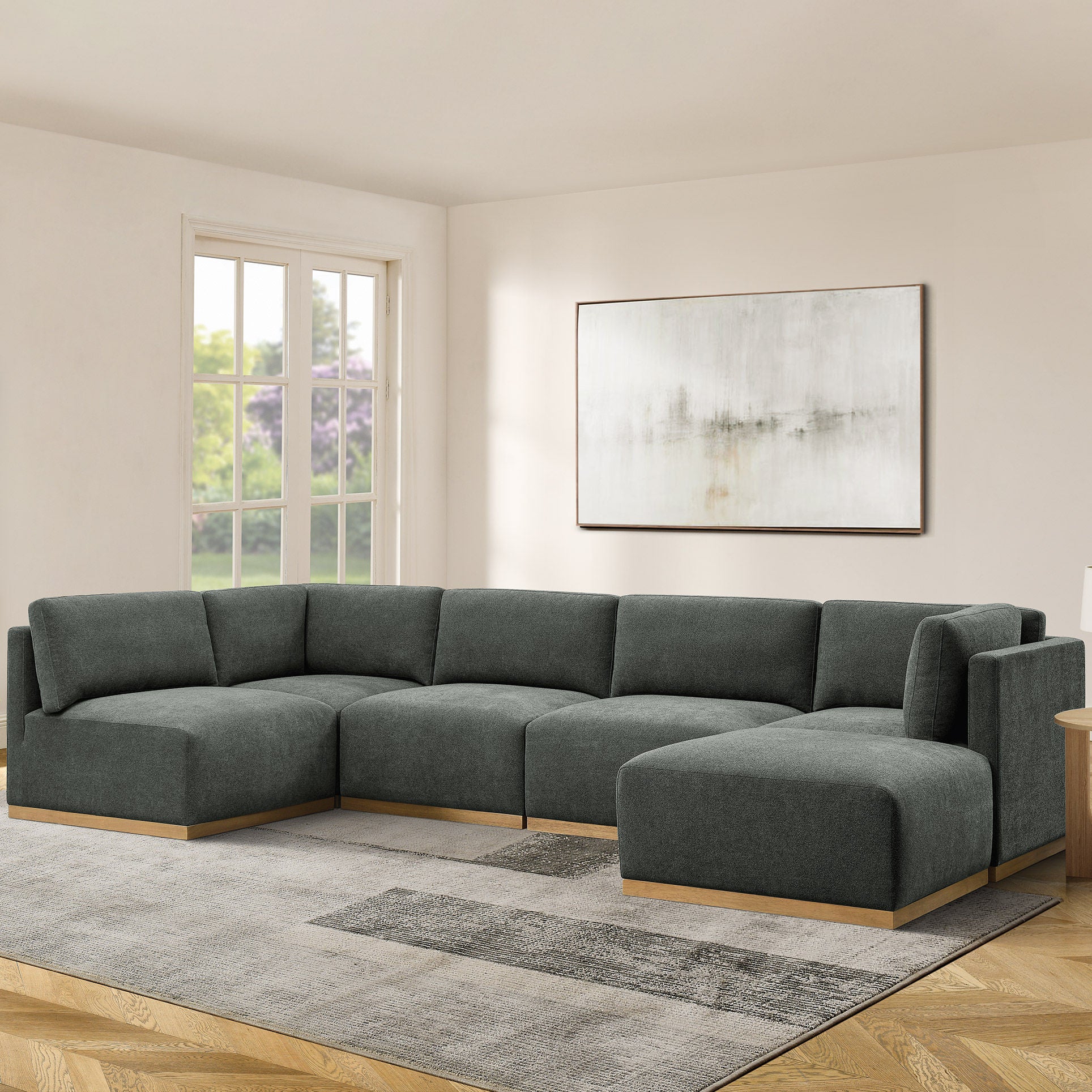 Henredon 6-piece Modular Fabric Sectional with Ottoman | Costco