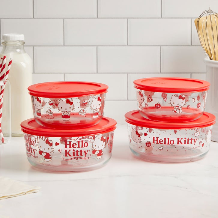 Pyrex 8-piece Hello Kitty Decorated Food Storage Set | Costco