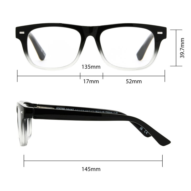 Design Optics by Foster Grant #818 Square Way Style Reading
