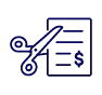 Lower expenses scissors cutting an bill
