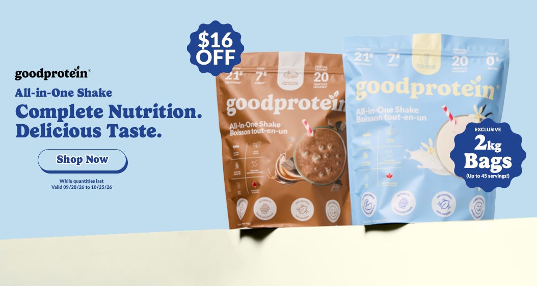 goodprotein All-in-One Shake. Complete Nutrition. Delicious Taste. EXCLUSIVE 2kg Bags. (Up to 45 servings!) $16 OFF. Shop Now. Valid 09/28/26 to 10/25/26. While quantities last. 