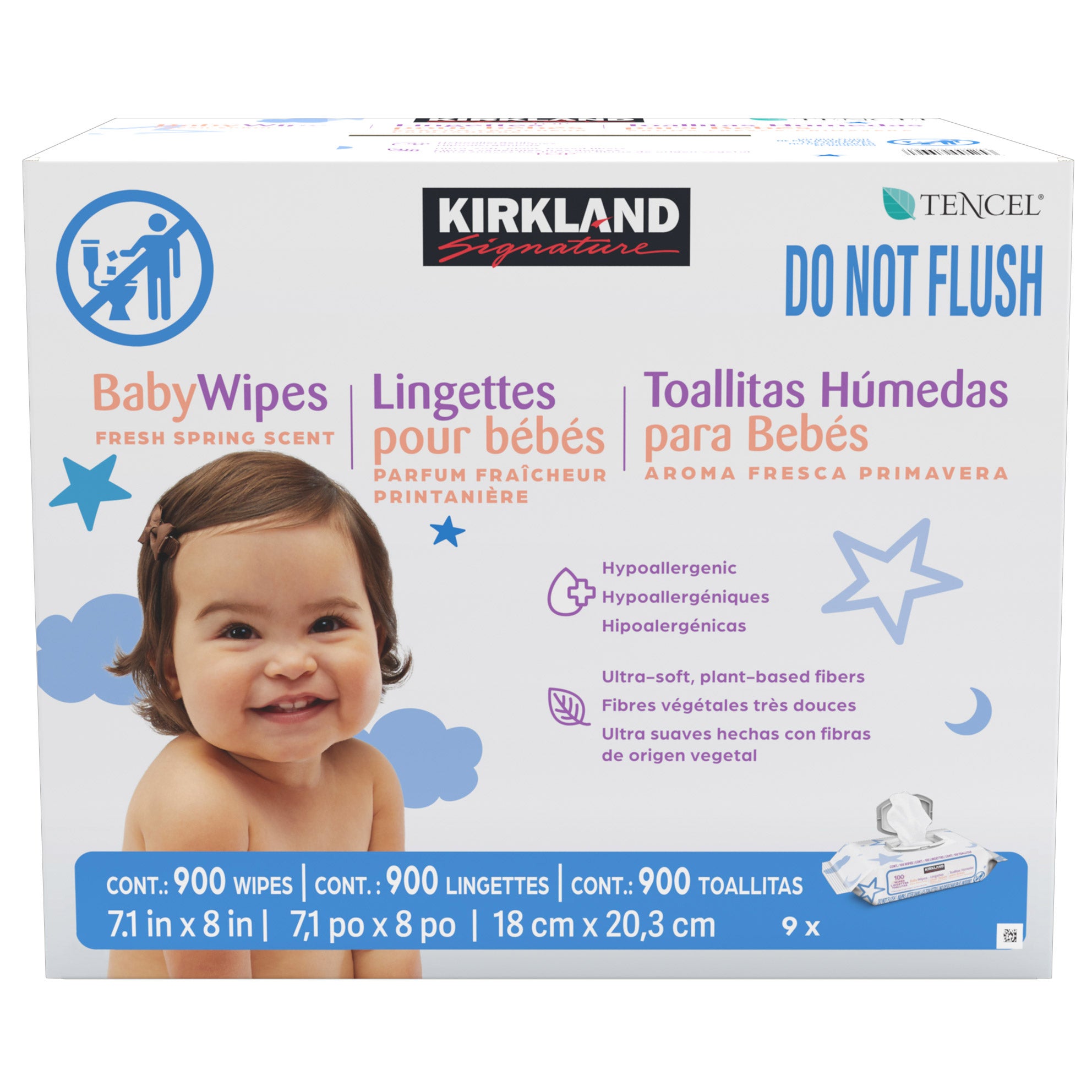 Kirkland Signature Baby Wipes Fresh Spring Scent, 900-count