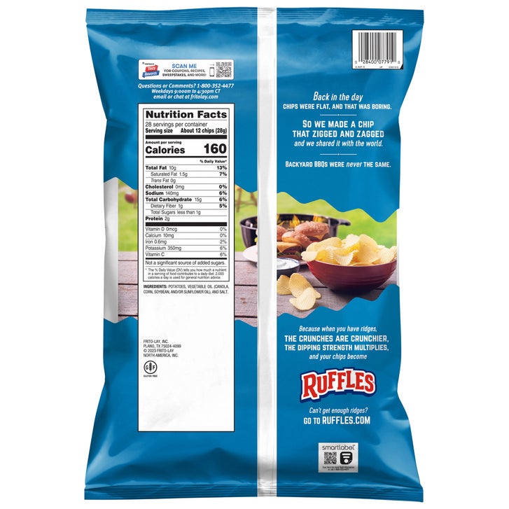 Ruffles Potato Chips, Original, 28 oz | Costco