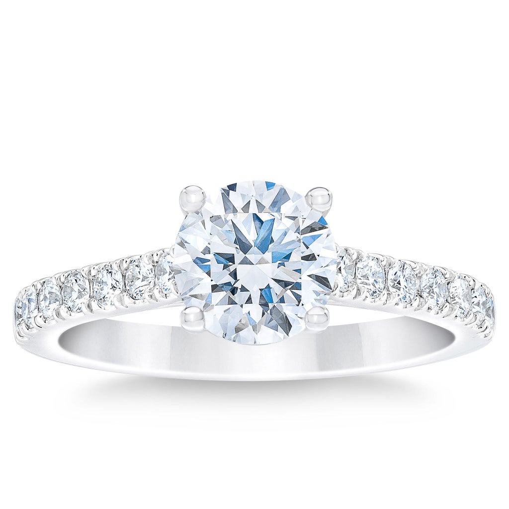 Round Brilliant 2.56 ctw VVS2 Clarity, G Color Diamond Platinum Wedding ...