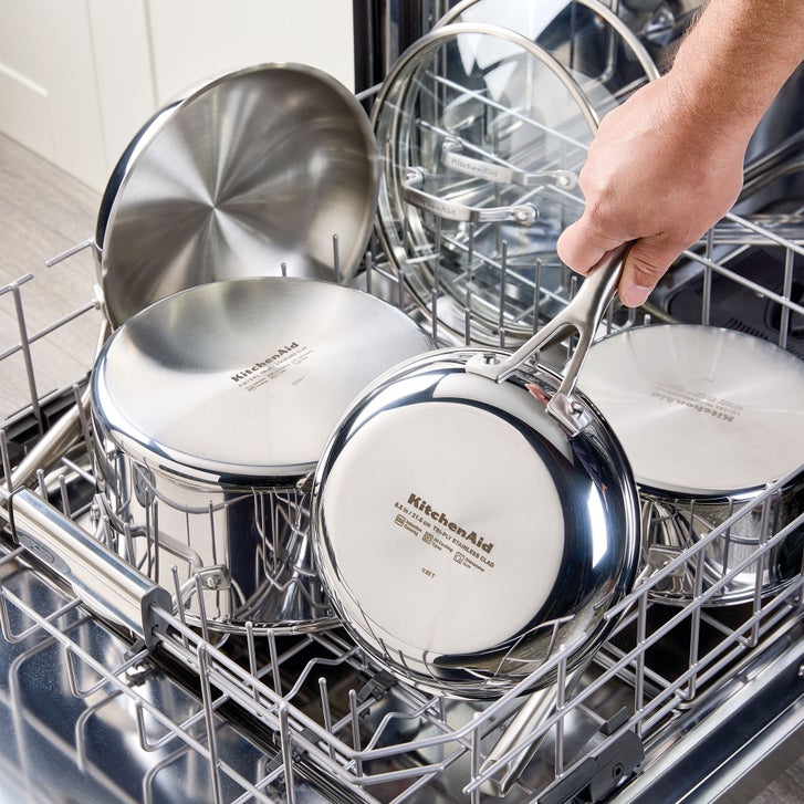 Kitchen Aid 3-Ply Clad Stainless Steel Cookware Set, 12-piece | Costco
