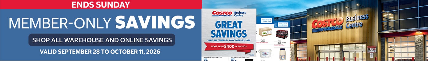NEW OFFERS STARTING THIS WEEK  Member-only savings Shop all warehouse and online savings Valid October 12 to 25, 2026