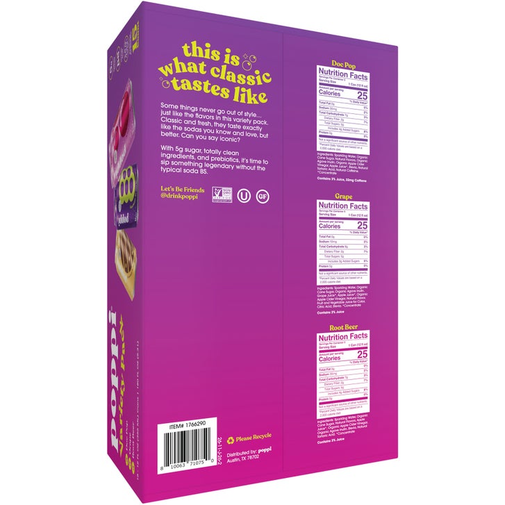 poppi Prebiotic Soda, Variety Pack, 12 fl oz, 15 ct | Costco