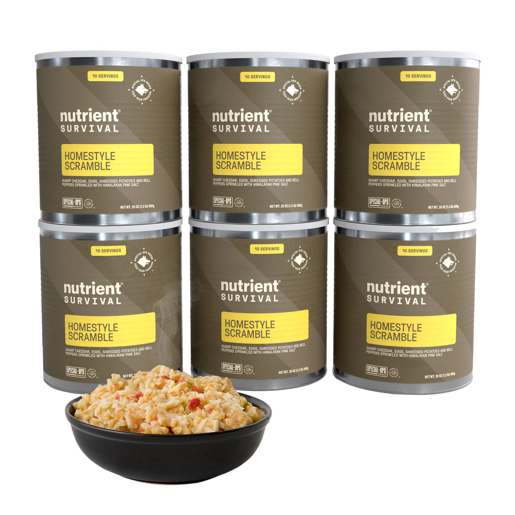 Nutrient Survival Freeze Dried Homestyle Scramble 6-pack (60 Total Servings)