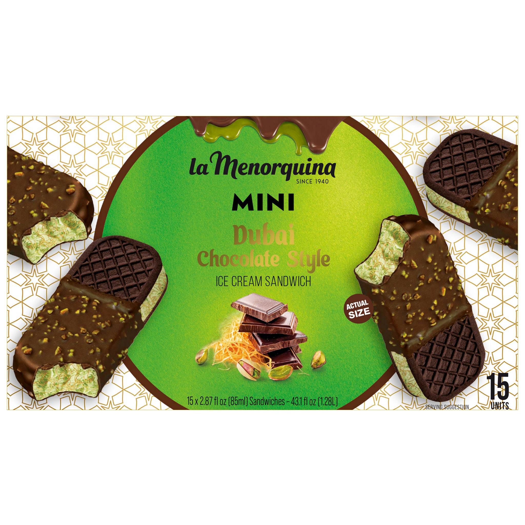 LA MENORQUINA DUBAI ICE CREAM SANDWICHES 29.1 OUNCES