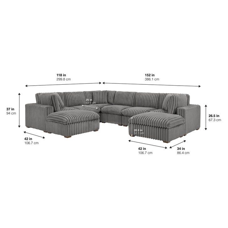 COTY コティ　COMPLICE de FLANCOIS 185.06 Thomasville Lowell Corduroy 8-piece Modular Sectional | Costco