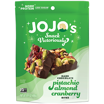 JOJO's Dark Chocolate Pistachio Almond Cranberry Bites