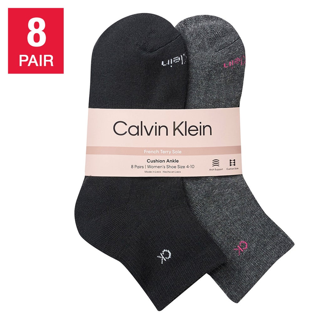 Calvin Klein Women's High Quarter Sock, 8-pair | Costco