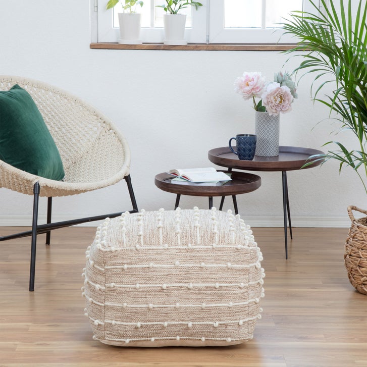 Anji Mountain Handloom Pouf, Woven with Wool | Costco