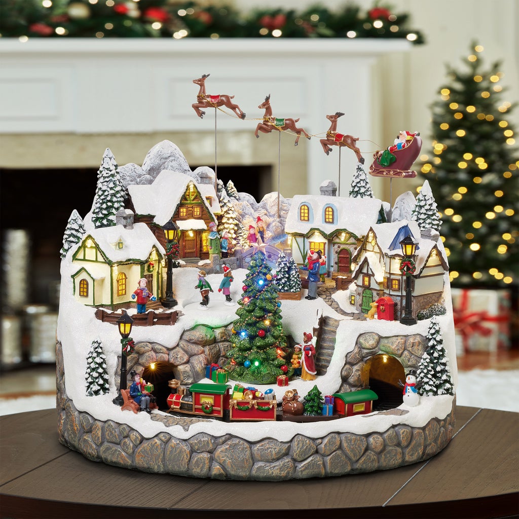 Snowy Holiday Village with Light and Music | Costco